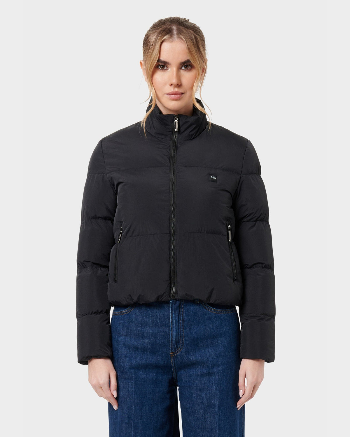 Mont Gerrard beheizte Jacke schwarz crop – Vorderansicht