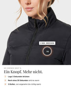 Mont Gerrard beheizte Jacke schwarz crop – Bedienung über das Logo, 3 Stufen