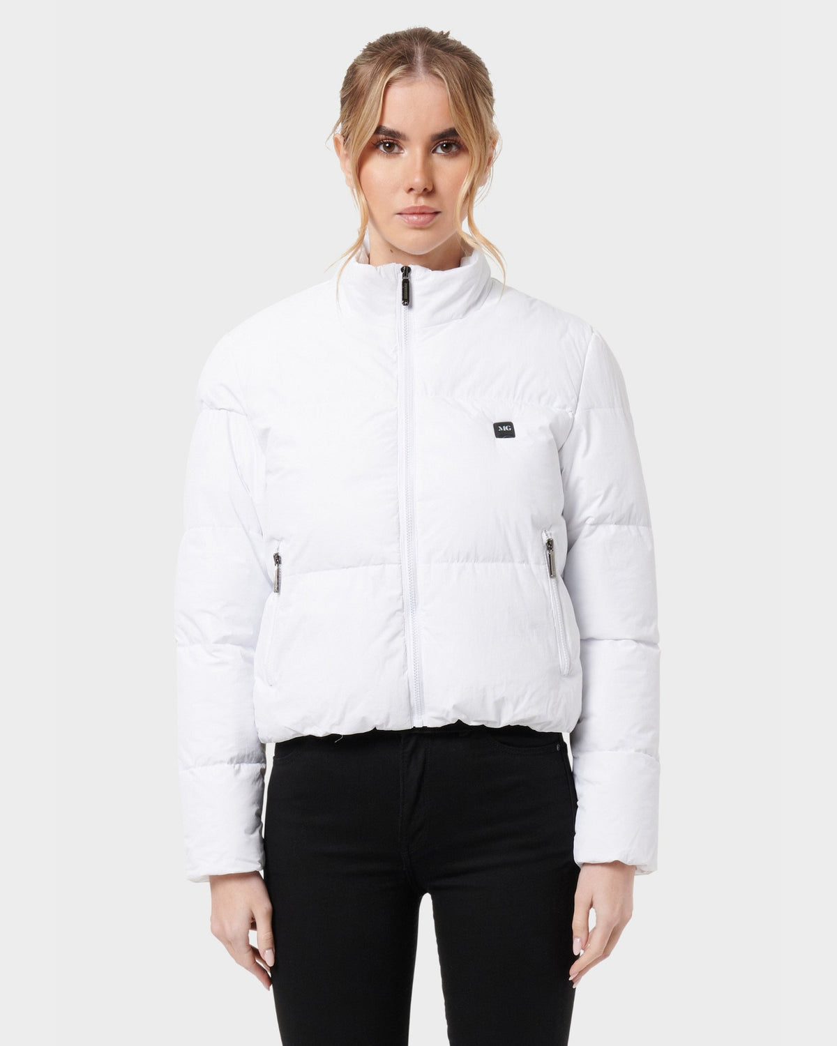 Mont Gerrard beheizte Jacke weiß – Vorderansicht