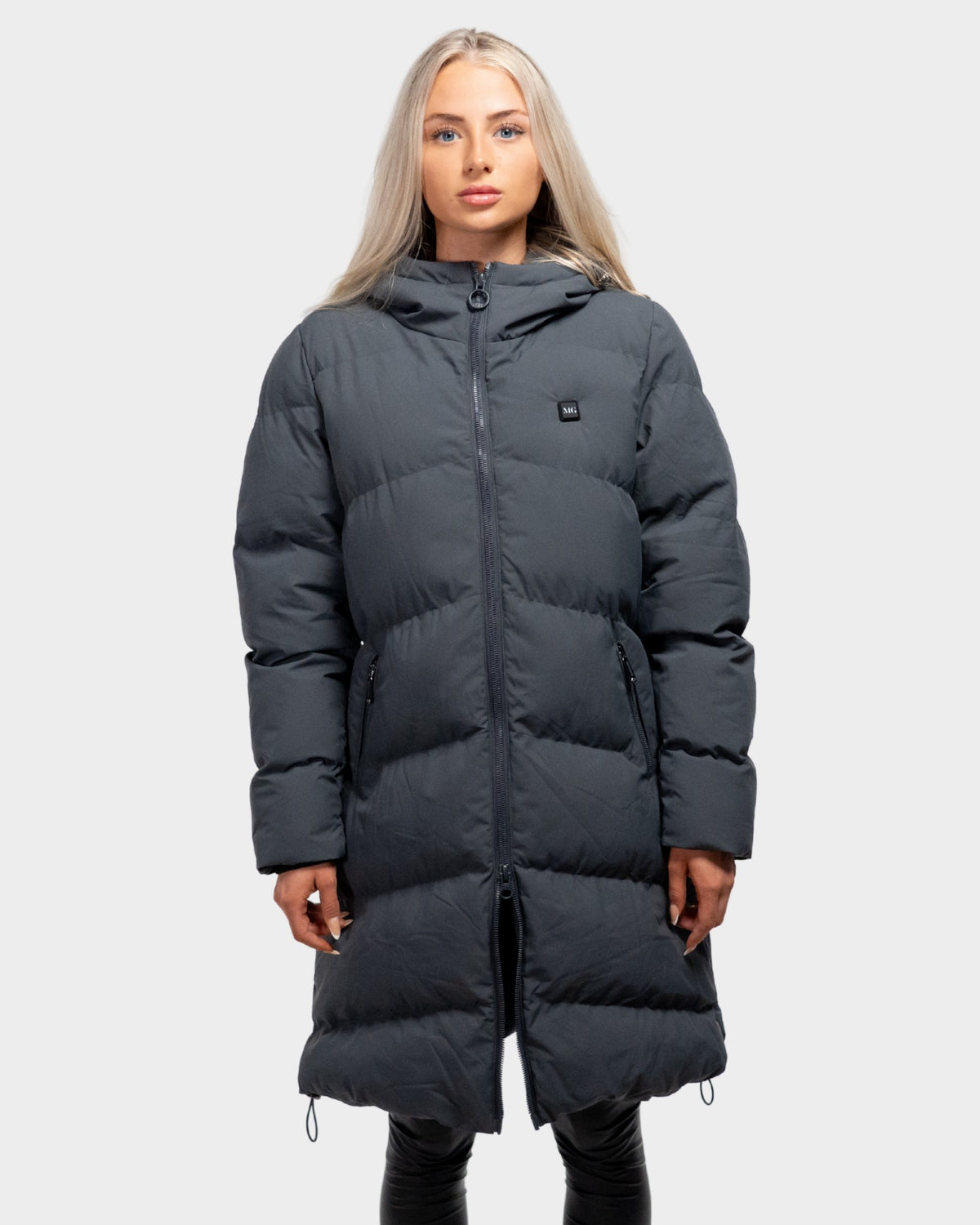 Mont Gerrard beheizte Jacke lang grau – Vorderansicht