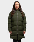 Mont Gerrard beheizte Jacke lang olive grün – Vorderansicht