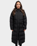 Mont Gerrard beheizte Jacke super lang schwarz – Vorderansicht