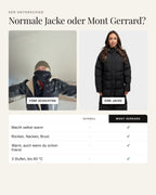 Mont Gerrard beheizte Jacke super lang schwarz – Vergleich: normale Jacke und Mont Gerrard