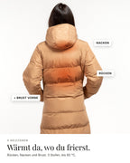 Mont Gerrard beheizte Jacke super lang sand – 3 Heizzonen: Rücken, Nacken, Brust