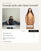 Mont Gerrard beheizte Jacke super lang sand – Vergleich: normale Jacke und Mont Gerrard